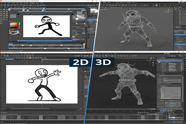 2D Vs 3D Animation Software